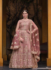 Charming Looking Designer Gown in Pink Colour